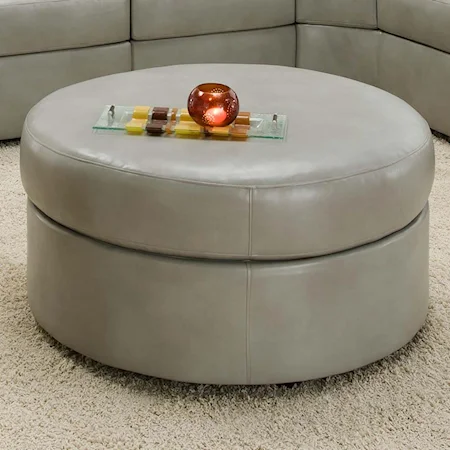 Contemporary Round Cocktail Ottoman